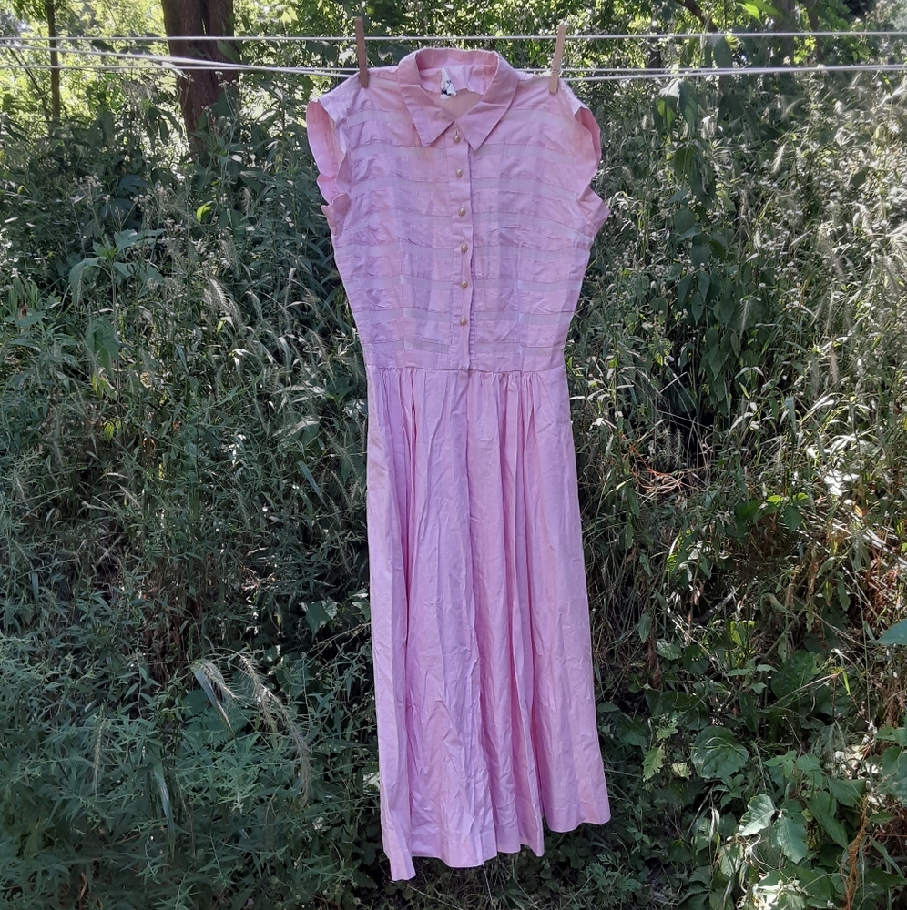 Vintage Mid Century Jonathan Logan A-Line Pink Sleeveless Dress Sz XS/S